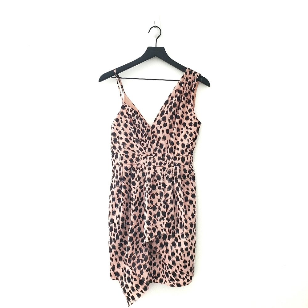 BCBGENERATION NWT Pink Leopard One Shoulder Dress
